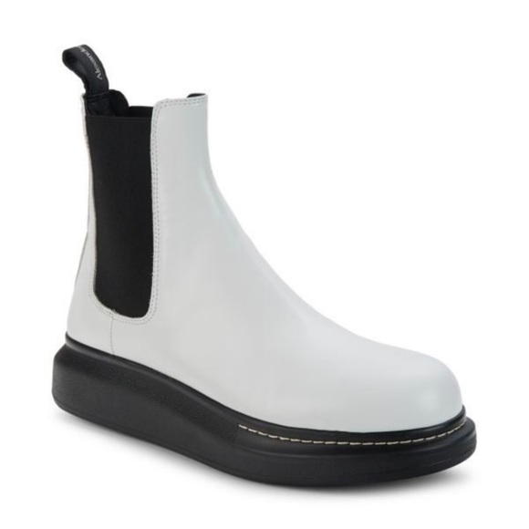 Men’s Size 10.5 (Euro Sz 43.5) Alexander McQueen Platform Leather Chelsea Boots - Picture 5 of 17